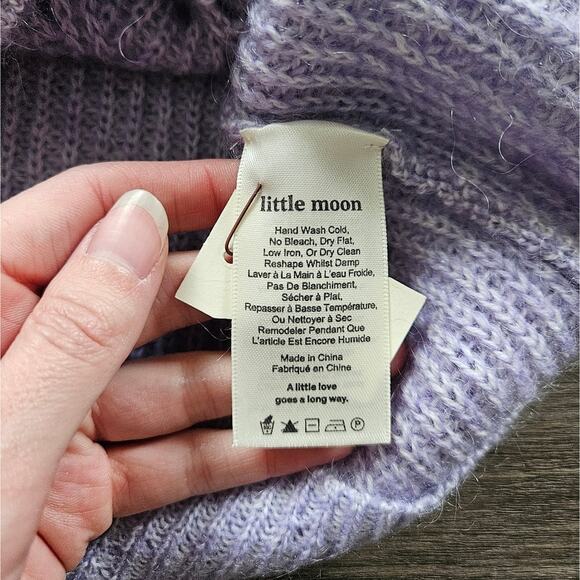 Aritzia Little Moon Purple Gardenia Pointelle Mohair Crewneck Sweater Size XXS - Picture 11 of 15